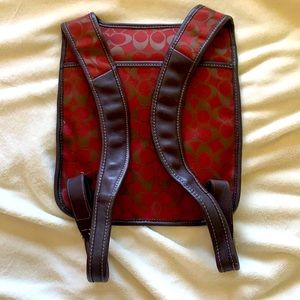 Almost new red and black backpack coach purse